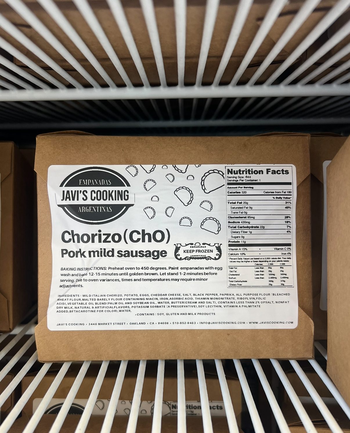 Chorizo-ChO (4 Pack) Frozen Empanadas.