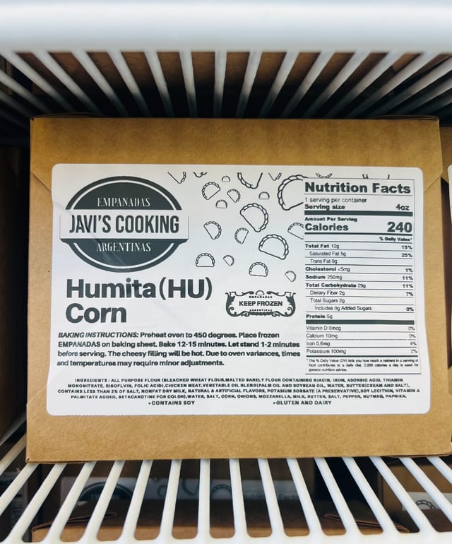 Humita-HU (4 Pack) Frozen Empanadas.